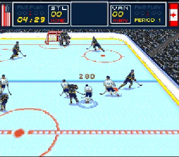 Brett Hull Hockey 95 (USA) screen shot game playing